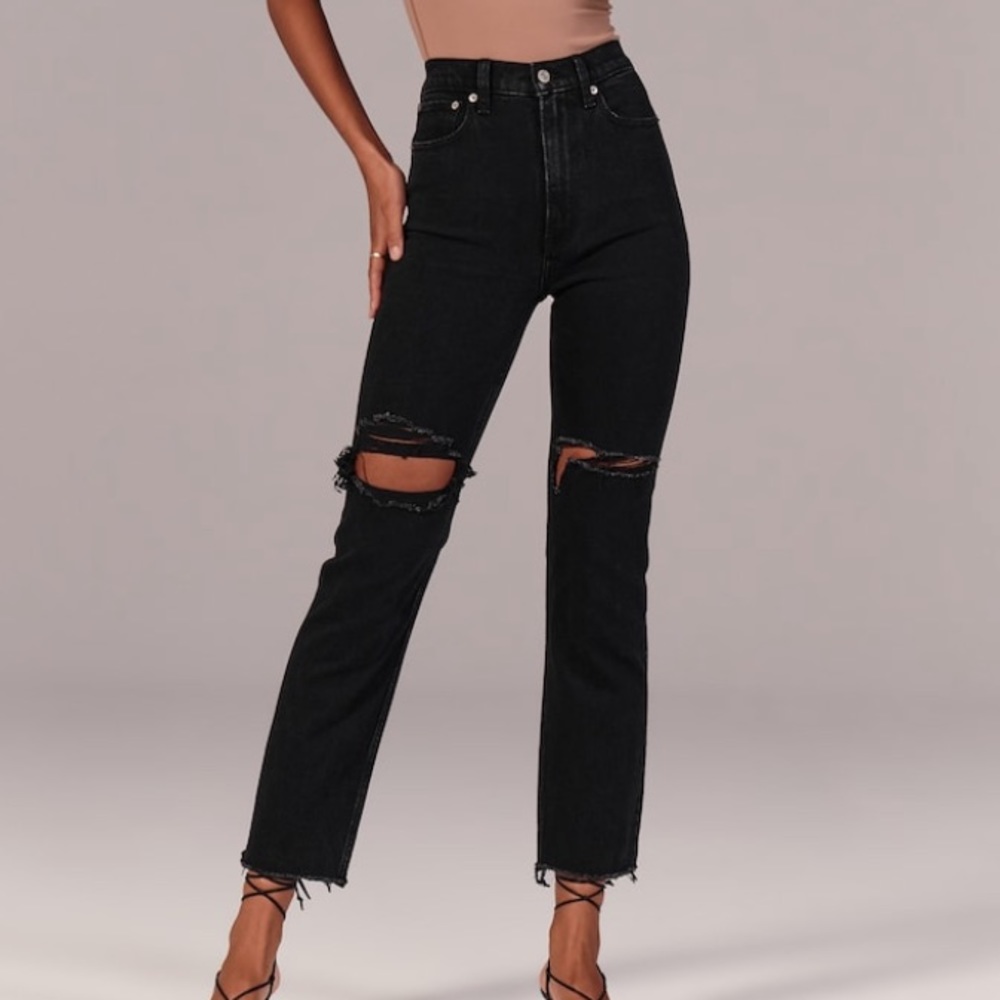Abercrombie Ultra High Rise Straight Ankle Jeans